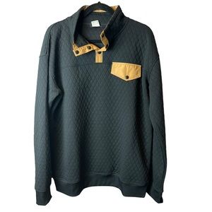 Zyia Black Quilted Snap Pocket Sweatshirt XXXL